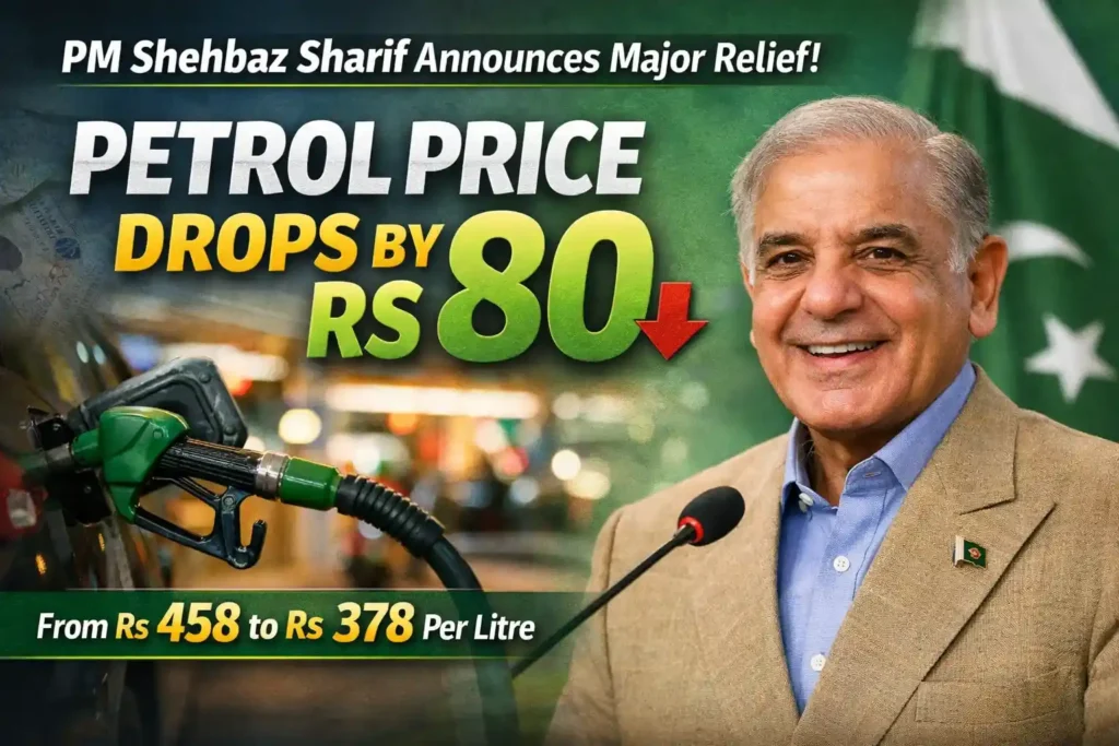 Petrol Price Reduced in Pakistan by PKR 80 – Relief Announced by PM Shehbaz Sharif